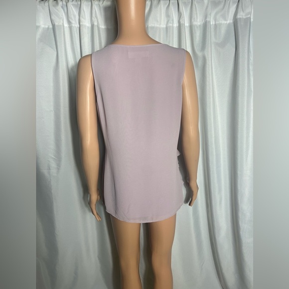 Michael Kors Women’s Size 8 Chic Ruffled Sleeveless Top Light Lavender Tank - Picture 3 of 6